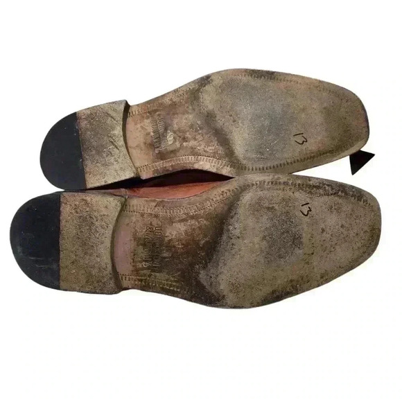 Johnston & Murphy Mens Loafer Shoes Brown Basket Weave Leather Slip Ons 9 M - Picture 6 of 7